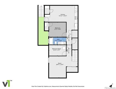 a floor plan of a house at Bright retreat near Tennyson w full kitchen in Denver