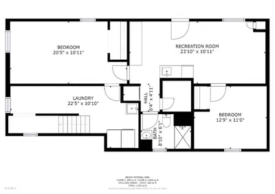 a floor plan of a house at Cozy two bedroom basement unit near light rail in Denver