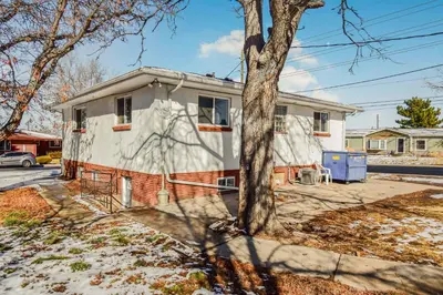 a house on the side of a street with a tree at Vibrant & Cozy Two Bedroom Lower Unit King Beds in Denver