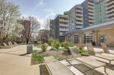 a group of chairs sitting in a park at Less Than 1 Mi to Downtown Denver Condo with Pool Access! in Denver