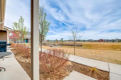 a view of a field from the porch of a house at 11 Mi to Fort Collins Wellington Retreat with Patio in Wellington