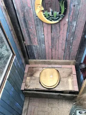 an overhead view of a toilet in a room at Special Glamping Accommodation Ideal for Nature Lovers in Golden, Colorado in Golden