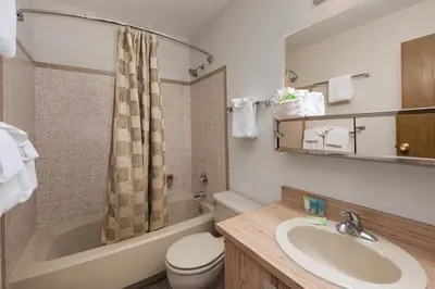 a bathroom with a sink and a toilet and a tub at Meadow Ridge Court 31 Unit 4 in Fraser