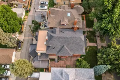 an overhead view of a house with roofs at Historic Cap Hill Gem Prime Location Walkable in Denver