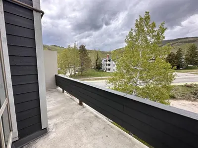 a view from the balcony of a house at Dillon Valley Mountain Escape in Dillon