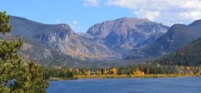 a view of a mountain range with a lake at Great Deck with Gas Grill, Outdoor Firepit, 2 Blocks From Main Street in Grand Lake