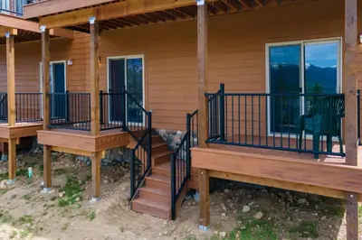 a screened porch on a house at Private Garage, Washer and Dryer, Amazing Views of Byers Peak, Pet Friendly in Fraser