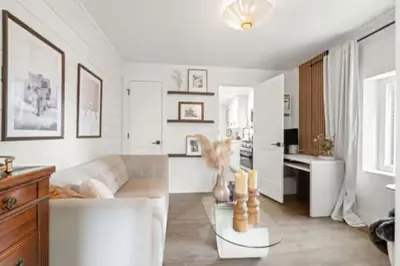 a living room with a couch and a table at West Denver Radiance Light and Bright 3BR retreat in Denver