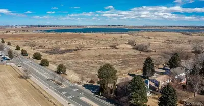 an aerial view of a field and a road at Large Guest Suite with Private-Cozy-Central 1-BD 1-BT & Kitchen in Greenwood Village