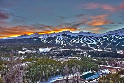 a view of a mountain range with snow covered mountains at Highland Greens 42 in Breckenridge
