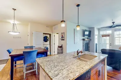 a kitchen with a sink and a counter top at Granby Ranch H103 in Granby