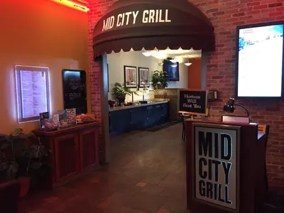 a mob city grill restaurant with a mob city grill sign at Century Casino & Hotel - Central City in Central City