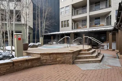 a hot tub in the middle of a building at Silver Mill 8266 in Keystone