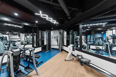 a gym with treadmills and elliptical machines at Silver Mill 8266 in Keystone