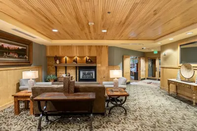 a living room with a couch and a tv at Silver Mill 8266 in Keystone