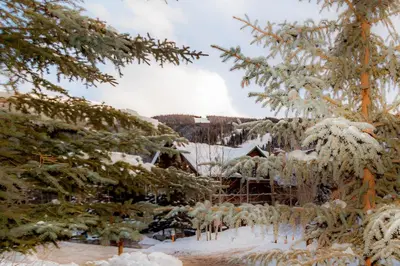 a house covered in icicles in the snow at Expedition Station 8569 in Keystone