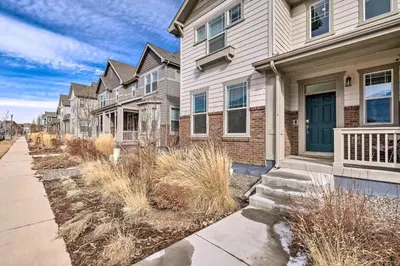 a row of houses in a residential neighborhood at Charming 3BR Retreat - Perfect for Families in Fort Collins