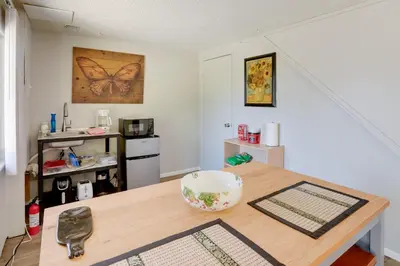 a kitchen with a table with a bowl on it at Stress-Free Commuting! Extended Stay in Littleton in Littleton