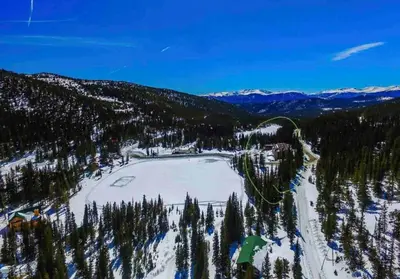 an aerial view of a snow covered mountain at Blue Bear - Perfect Mountain Getaway in Idaho Springs