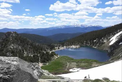 a view of a lake in the mountains at Blue Owl - Tree House Views! Couples Getaway! in Idaho Springs