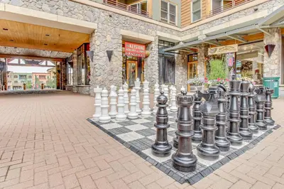 a chess board in front of a building at Buffalo Lodge 8372 in Keystone