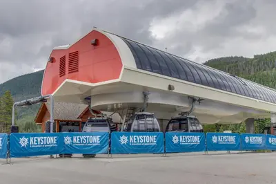 a ski resort with two ski lifts at a gas station at Oro Grande 416 in Keystone