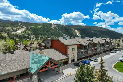 an aerial view of a town with a mountain at #5072 Keystone in Keystone