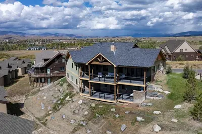 an aerial view of a house with a roof at Saddle Ridge, 0021 in Granby