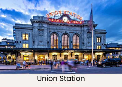 a building with a sign that reads union station at Downtown Denver Suite - Skyline Views in Denver