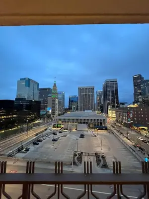 a view of a large parking lot in a city at Stylish Stay In Downtown Denver in Denver