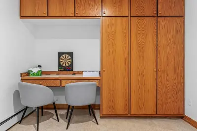 a room with a desk and two chairs at Scenic Mountain Home, Media Room, TT, Gym in Boulder
