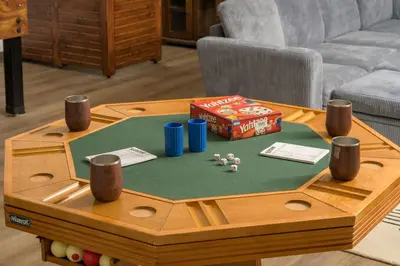 a coffee table with a game on it at The Moose Hoose Cabin With Views and Game Room in Black Hawk