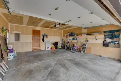 an empty garage with a room with a ceiling at 4 Mi to TPC Colorado Dog-Friendly Gem in Berthoud in Berthoud