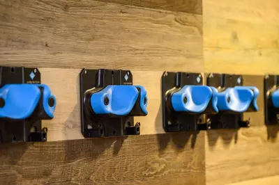 a row of blue glasses on a wall at Premium Unit 1100 - One Bedroom - Zephyr Mountain Lodge condo in Winter Park