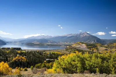 a view of a lake with mountains in the background at Wild Irishman 1029 - Keystone in Dillon