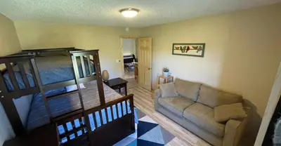 an overhead view of a living room with a couch at Summit Mountain Escape in Silverthorne