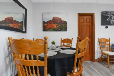 a dining room with a table and chairs at Scenic Colorado Stay Near Casinos & Hot Springs in Black Hawk