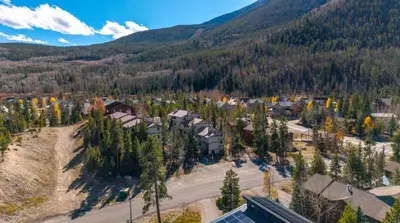 an aerial view of a resort in the mountains at New Listing 3BR Frisco Condo - Ski and Bus Access in Frisco