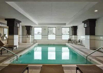 a swimming pool in a building at Hyatt House Denver Downtown in Denver