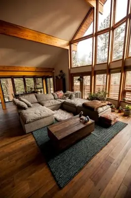 a living room with a couch and a coffee table at The Rusty Skillet Spa and Ranch in Boulder