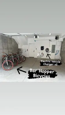 a group of bikes parked in a room at New TownHome Downtown Westminster 4-6 Guests in Westminster
