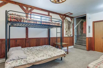 a bedroom with a bunk bed in a room at Pet-Friendly Pine Home Near Hiking and Fishing! in Pine