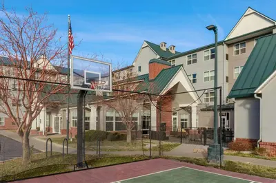 a basketball hoop in front of a building at Residence Inn by Marriott Denver Airport at Gateway Park in Aurora