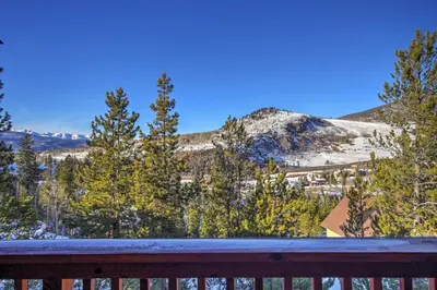 a view of a mountain from the deck of a house at 127 Lookout Ridge Townhouse in Dillon