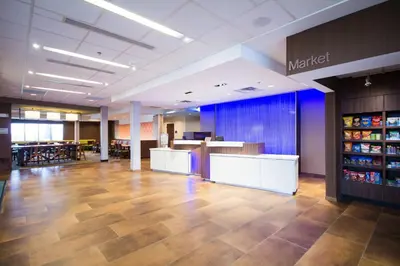 an empty lobby of a market store with a pharmacy at Fairfield Inn & Suites by Marriott Denver Northeast/Brighton in Brighton