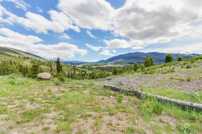 a field of grass with mountains in the background at Lakeview Marina Place in Dillon