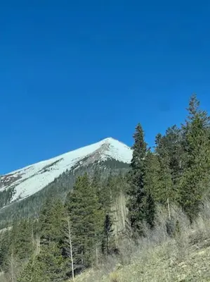 a snow covered mountain with trees in the foreground at Silverado II in Winter Park