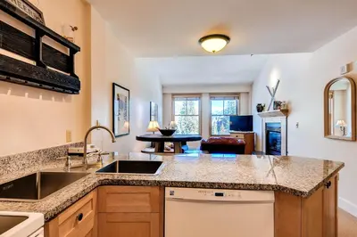 a kitchen with a sink and a counter top at Silver Mill 8308 in Keystone