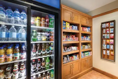 a refrigerator filled with lots of different types of drinks at Residence Inn Denver City Center in Denver