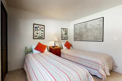 two beds sitting next to each other in a room at Buffalo Ridge 205 in Silverthorne